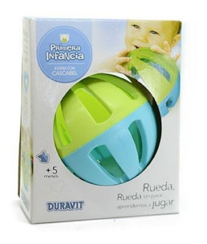 Imagen 2 de 6 de Sonajero Juguete Esfera Con Cascabel Duravit - Playking