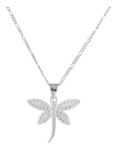 Dije Libélula Plata 925 + Cadena Plata 925 Zirconia