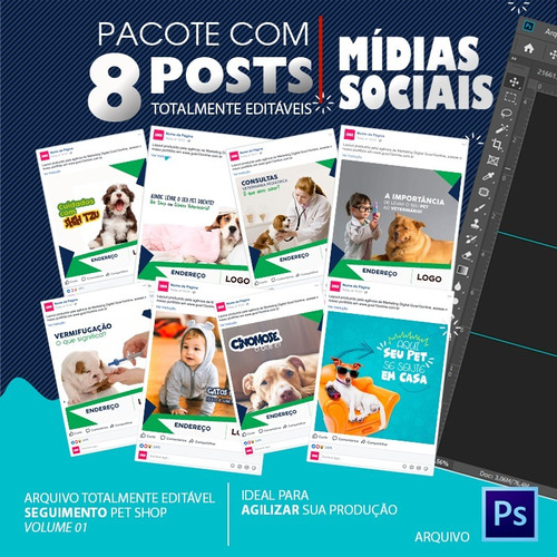 Post Para Redes Sociais Editável- Pet Shop - Vol. 02