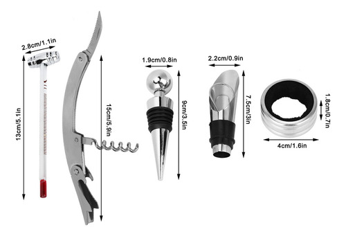 . Juego De Abridores De Vino, Elegante Kit De Sacacorchos