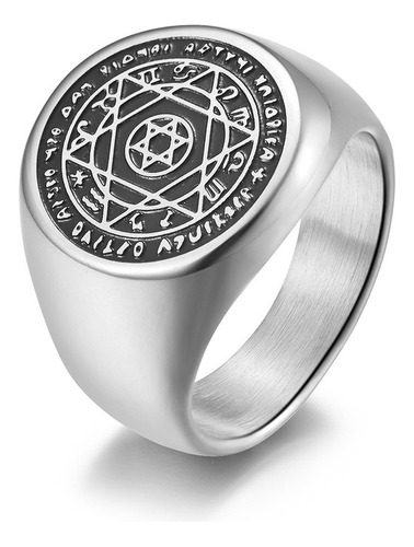 Anillo De Acero Inoxidable Hexagram Vintage Para Hombre