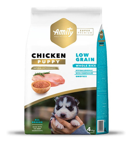 Alimento Para Perro Cachorro Amity Pollo - 4 Kg