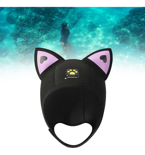 Gorro De Buceo Con Capucha Para Surf Para Mujer, Gorro Negro