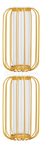 2x Florero Nórdico Soporte Dorado Florero De Vidrio Oficina