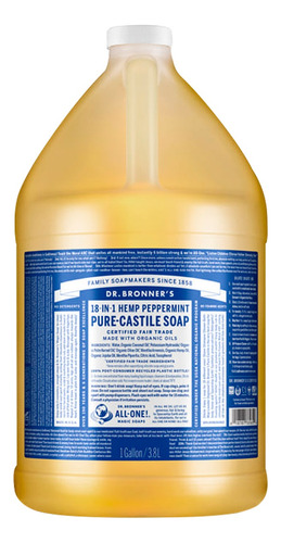 Jabón Liquido De Castilla Organico Dr Bronner's Menta 3.8lt