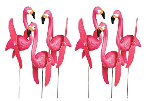 Diversión De Mini-pink Flamingos Yard Adornos - Conjunto De 