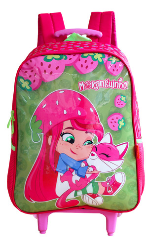 Mochila Escolar De Rodinhas Infantil Juvenil Da Moranguinho