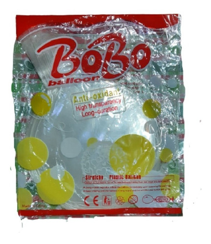 50 Pzs De Globo Burbuja De 16 Pulgadas Ó 40 Cm Marca Bobo