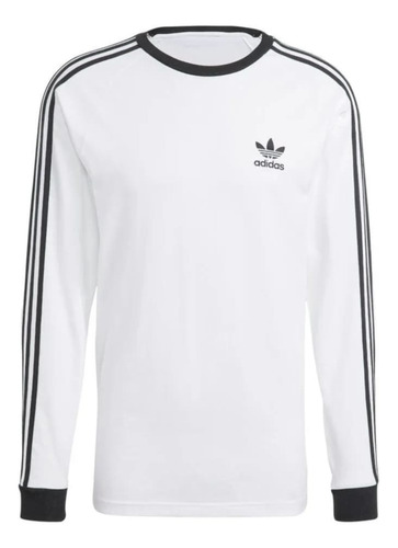 Remera adidas Moda Hombre Manga Larga 3-stripes Ls T Blanco 