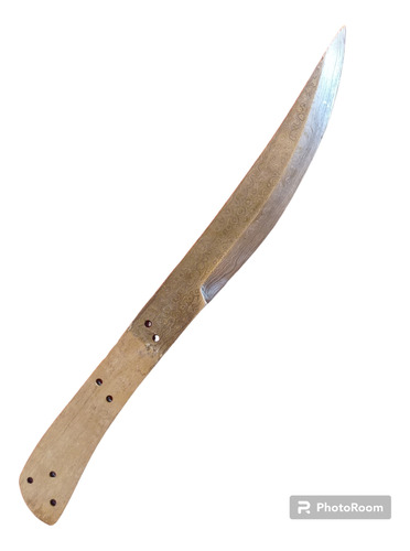 Cuchillo Artesanal Forjado Acero Damasco Solo Hoja 24cm