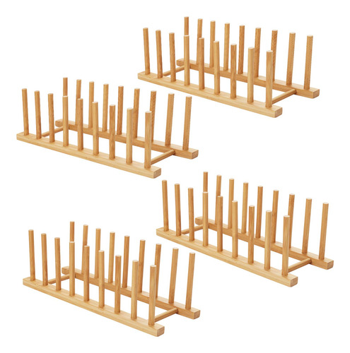 Estante Para Plato Madera Bambu Soporte Tapa Olla Gabinete