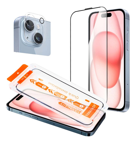 2 Protectores De Cámara +2 Micas De Cristal Para iPhone