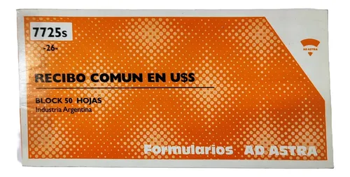 Recibo Comun En U$s Ad Astra Block 50hj