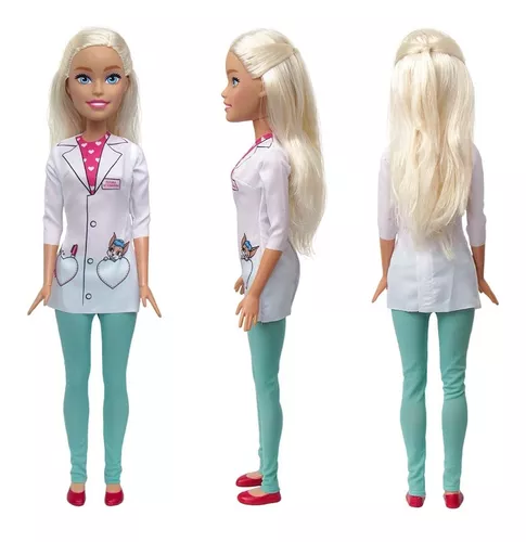 Boneca Barbie Veterinária 70 Cm Grande Divertida Lançamento