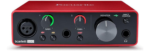 Interfaz de audio Focusrite Scarlett Solo 5V roja 3.ª  gen