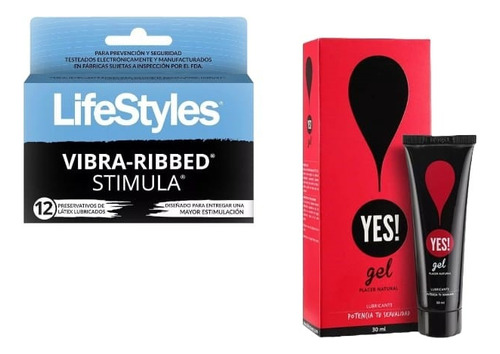 Pack Lifestyles 12 Und Vibra- Ribbed + Gel Yes Lubricante