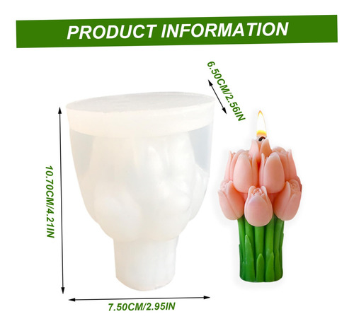 Moldes De Velas, Hermosos Tulipanes De Molde Silicona Flores