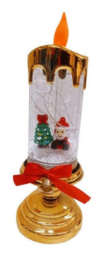 Vela Navideña Luz Led Pilas Usb Viejito Pascuero