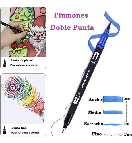 72 Colores Plumones Doble Punta Pincel, Rotuladores