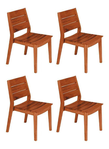 Conjunto Com 4 Cadeiras Para Área Externa I Toscana Marrom