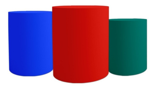 Trio Capas Cilindros Colorido Azul, Vermelho E Verde 
