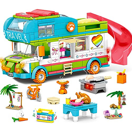 Hogokids Girls Camper Building Toy: 452 Pcs Camper Van Plays