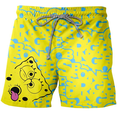 Quiubolee! Traje De Baño Caballero Bob Esponja Sponge Amarillo Bob Esponja M