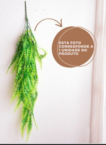 Kit 12 Samambaia 80cm Caida Pendente Artificial Toque Real