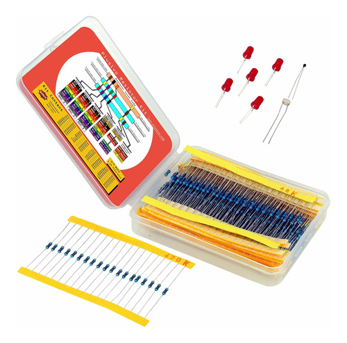 Juego De 600 Resistencias Variadas De 10 Ohm A 1 Mohm En Caj