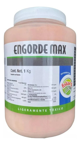 Engorde Max, Potasio Organico Llenador De Fruto 1 Kg