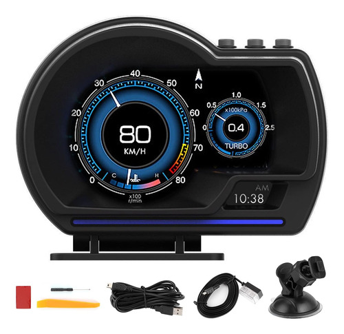Hud Head Up Display Obd2 Gps Velocímetro Turbo Alarma