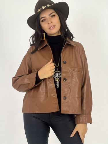 Chaqueta Ecocuero Con Botones 