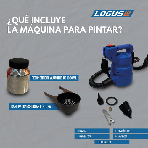 Máquina Para Pintar Eléctrica Logus 800w + 2 Recipientes