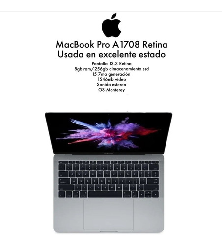 Macbook Pro 13.3 Pulgadas A1708 I5