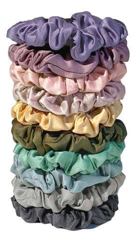 Pack 10 Colets Scrunchies Satinados Multicolor #3