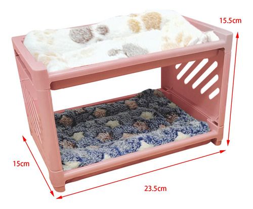 Cama Para Hámster Con Esterilla Refugio Cálido Rosado