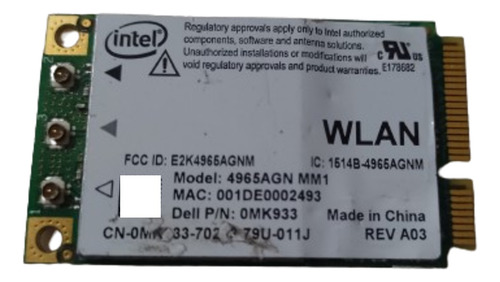 Placa Wifi 0mk933 Notebook Dell 4965agn