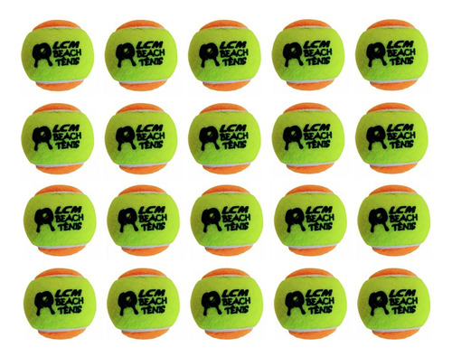 Kit Com 20 Bolas Beach Tennis Bolinha Tênis Praia Lcm