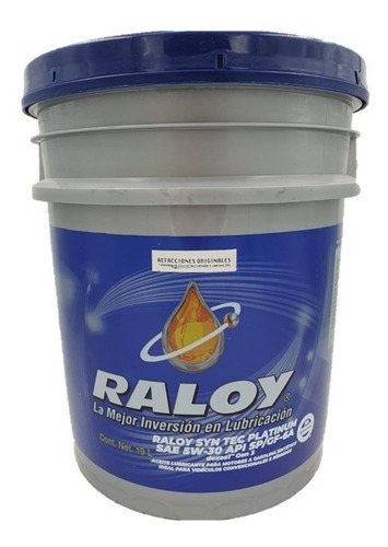 Aceite Raloy Sintetico Platino 5w30 Api Sp Dexos 1 G3 Cubeta