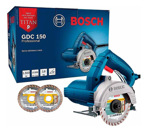 Serra Mármore Titan Bosch Gdc 150 220v Com 2 Discos Maquifer Frequência 60 MHz