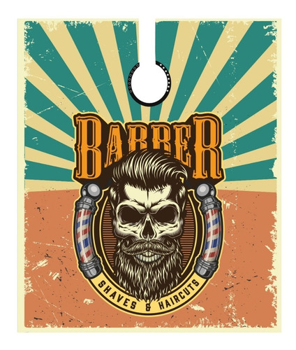 Capa De Corte Peluquería Barbería Laskapas  Skull Orange 