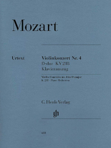 Concierto Para Violín No.4 K.218 En Re Mayor, Reducción A Pi