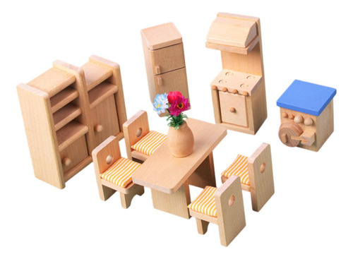 Juego De Muebles En Miniatura Para Casa De Muñecas Comedor