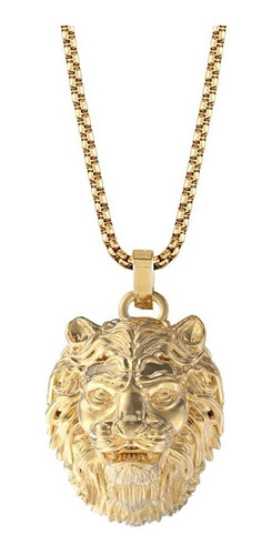 Collar Para Hombre Guess Lion King Color Dorado Jumn01387j