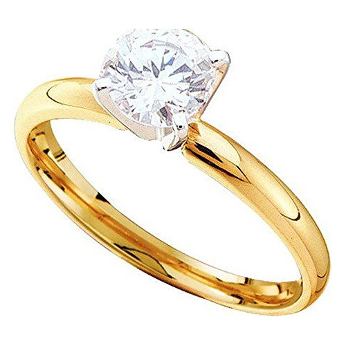 Anillo De Compromiso Nupcial Solitario Para Mujer Con Diaman