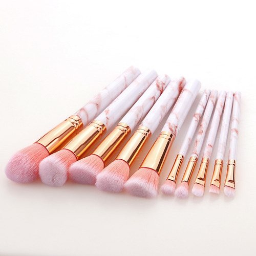 Imagen 4 de 9 de Set De 10 Brochas De Maquillaje Con Estuche Fibra De Nylon ®