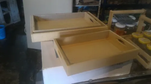 Juego De Bandejas En Mdf