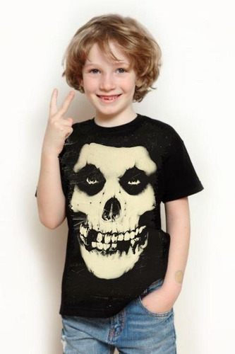 Camiseta Infantil Caveira Skull Camisa Infantil Crianças
