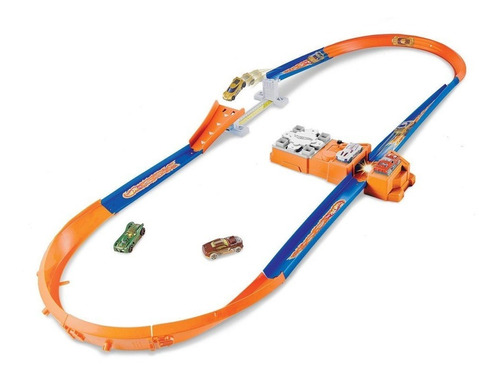 Hot Wheels Flying Customssuper Jump Track Playset - 5 Cars 