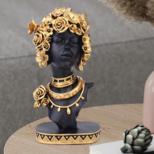 Estatua De Mujer Africana, Escultura Estilo A Negro